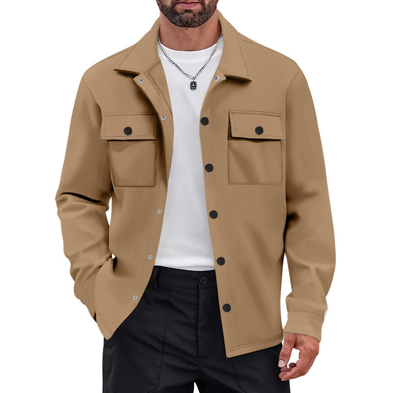Herren vielseitige Flanelljacke mit aufgesetzten Taschen und modernem Schnitt