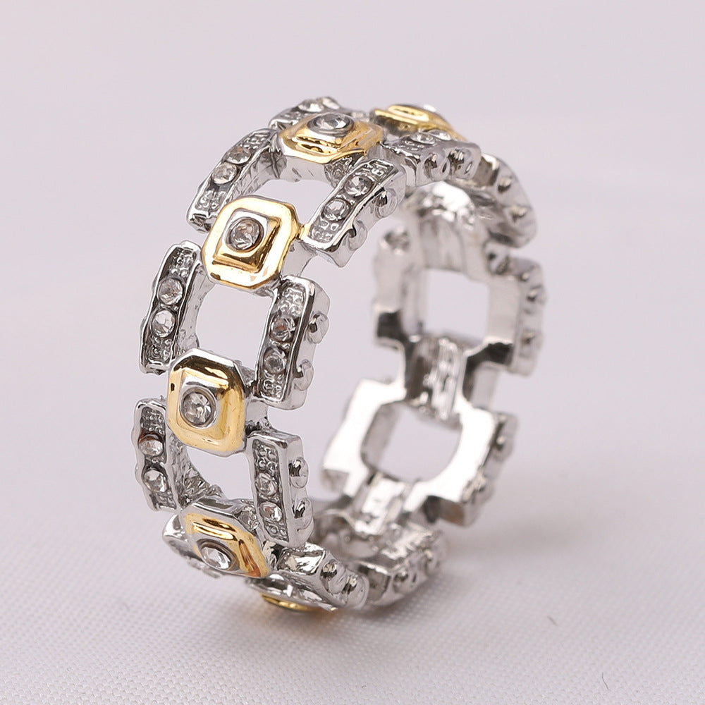 Damen Ring im modernen, geometrischen Design mit funkelnden Zirkonia Shop Nory