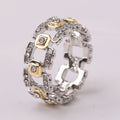 Damen Ring im modernen, geometrischen Design mit funkelnden Zirkonia Shop Nory