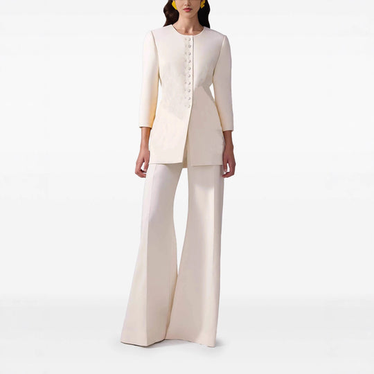 Damen Longblazer-Mantel im Tailoring mit rundem Ausschnitt und verdeckter Knopfleiste Shop Nory
