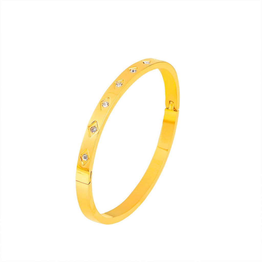 Damen Geometrisches Diamantbesetztes Armreif Armband Shop Nory