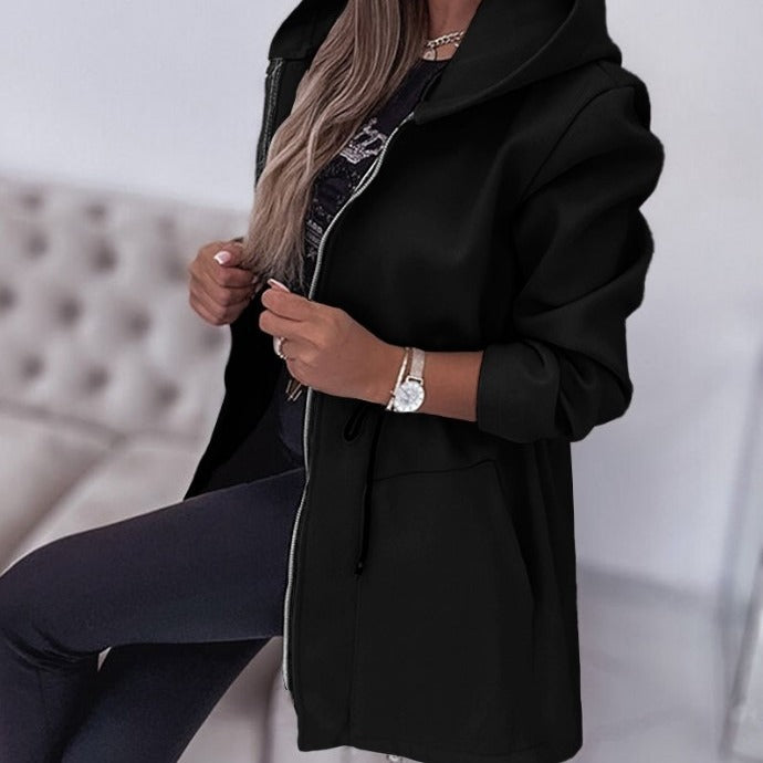 Damen Leichter Kapuzenparka mit Tunnelzug und Zweifachreißverschluss Shop Nory