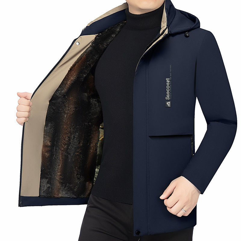 Herren Wattierte Stehkragenjacke mit wasserabweisender Oberfläche und Reißverschlusstaschen Shop Nory