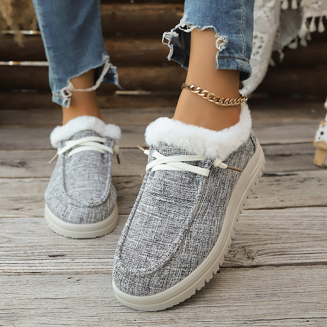 Damen Gefütterte Slip-On-Pantoletten mit Teddyfutter und profilierter Plateau-Sohle Shop Nory
