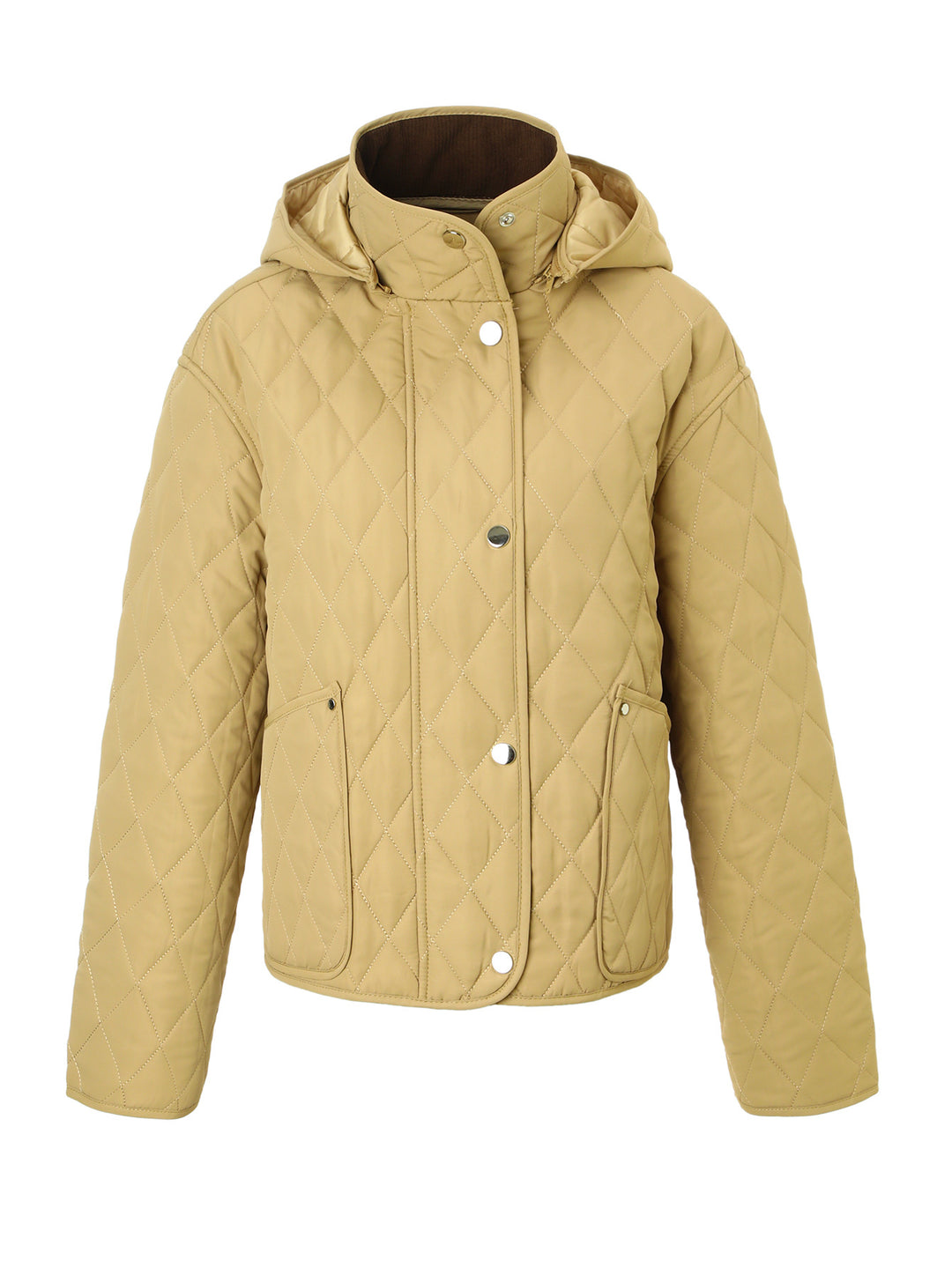 Damen Steppjacke mit Kapuze, gesteppter Rhombenstruktur und Pattentaschen Shop Nory