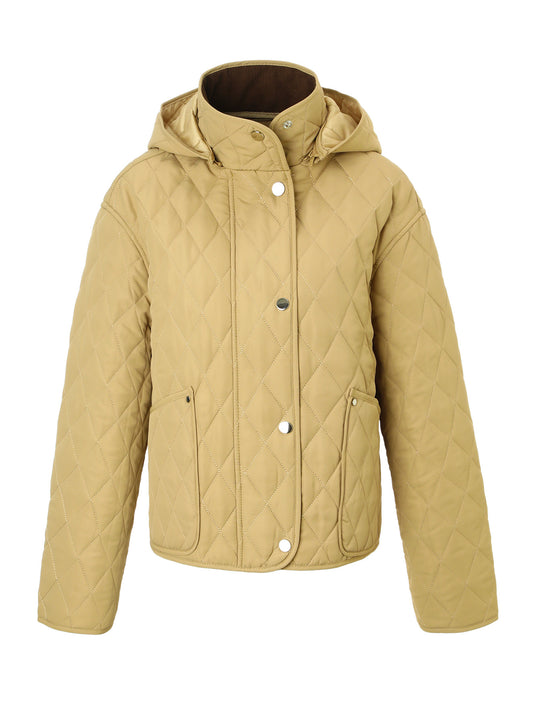 Damen Steppjacke mit Kapuze, gesteppter Rhombenstruktur und Pattentaschen Shop Nory