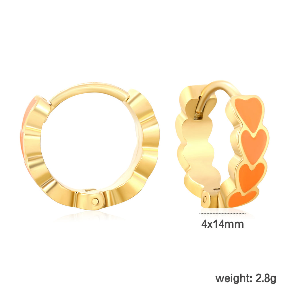 Damen Ohrstecker mit herzförmigem Design und goldfarbener Oberfläche Shop Nory