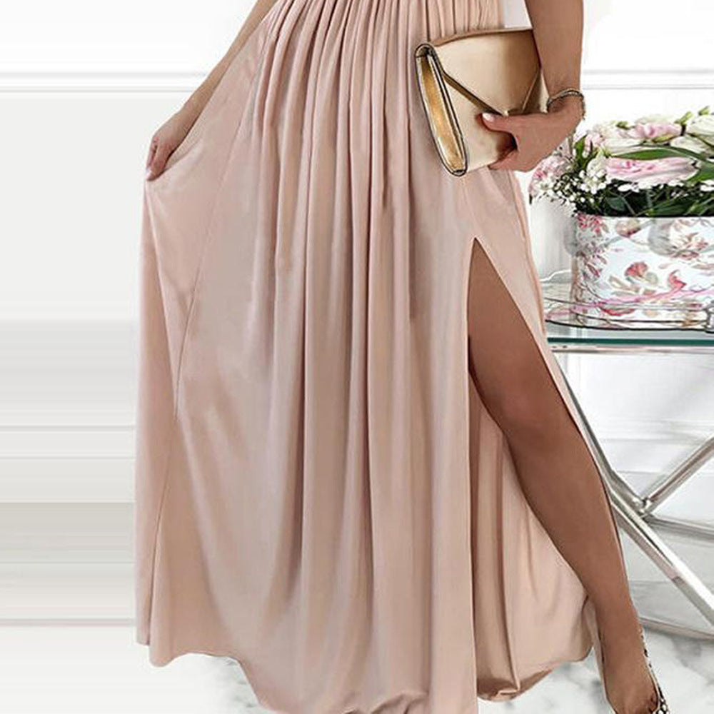 Damen Elegantes Abendkleid mit schimmerndem Oberteil und voluminösem Rock