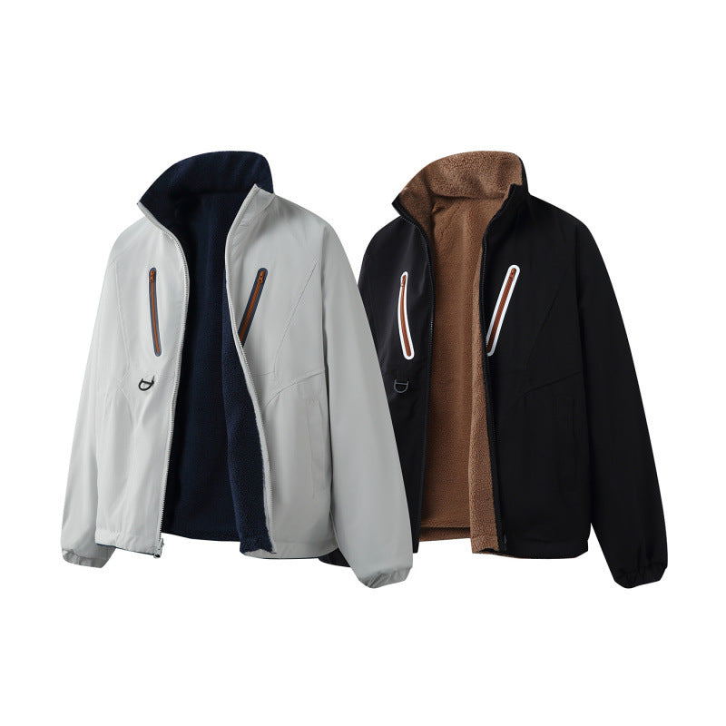 Unisex Leichte Tech-Softshell-Jacke mit Stehkragen, wasserabweisender Membran und Utility-Taschen Shop Nory