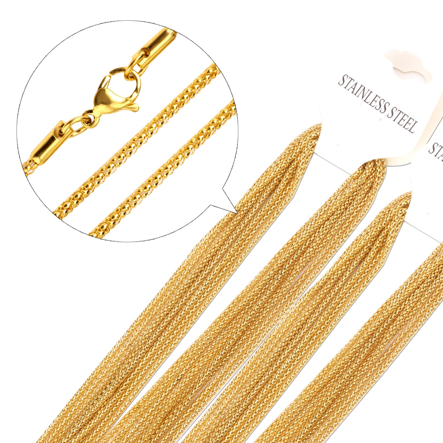 Damen Edelstahl Kette mit verschiedenen Oberflächenstrukturen Shop Nory