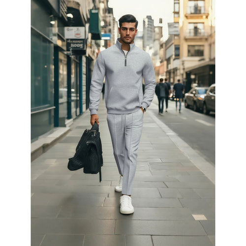 Herren Hochwertiger Stehkragen Pullover mit Zipper Shop Nory