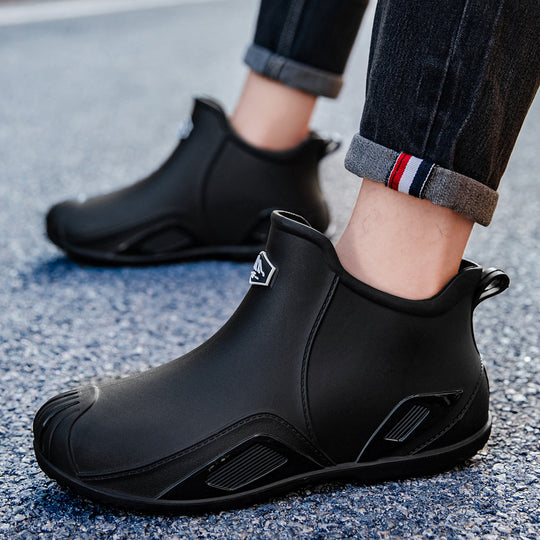Herren Slip-On Kurzschaft-Gummiregenstiefelette mit griffiger Kontrastlaufsohle Shop Nory
