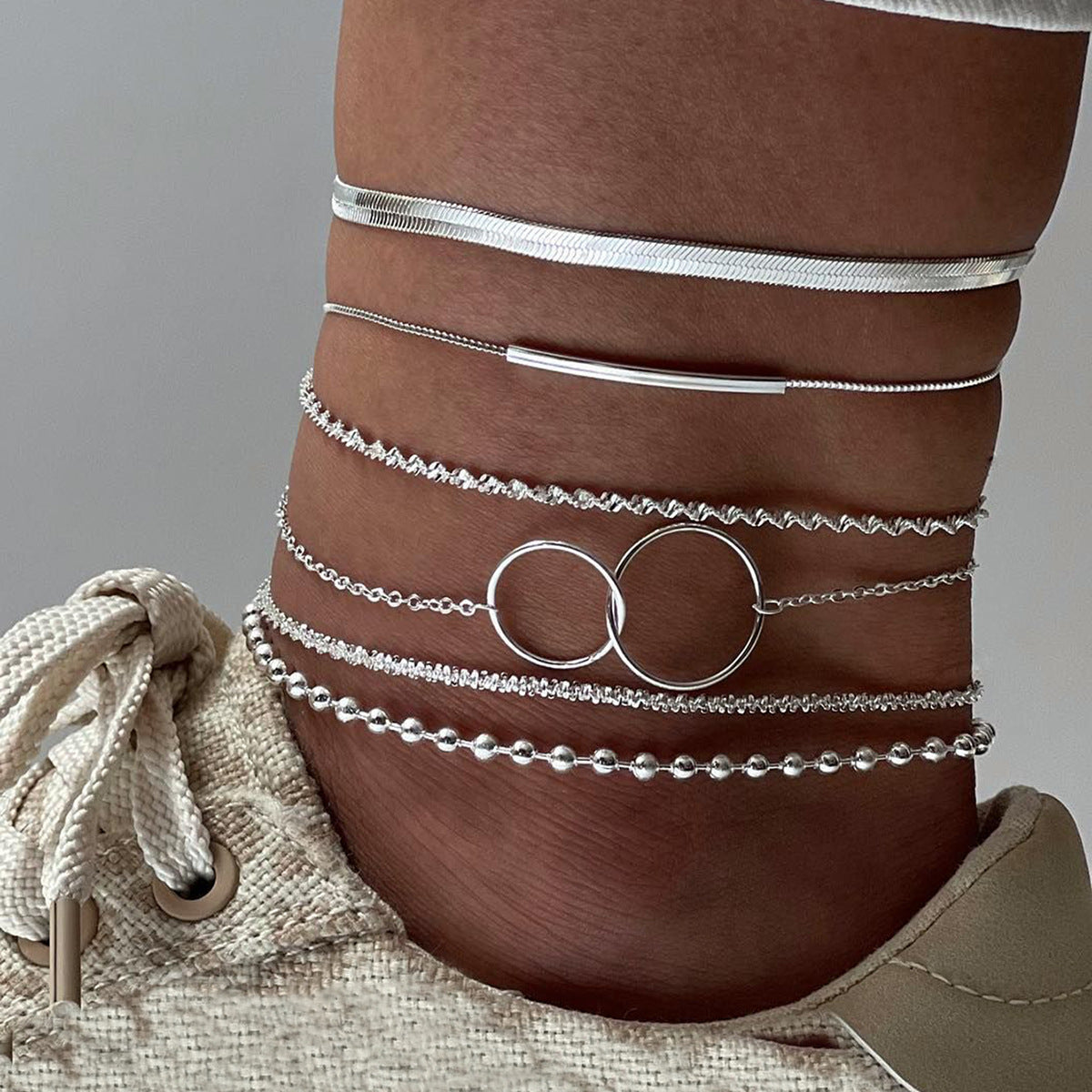 Damen Fußkettchen-Set mit eleganten, filigranen und abwechslungsreichen Designs Shop Nory