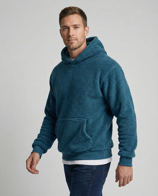 Teddy Pullover Herren weich mit praktischen Taschen
