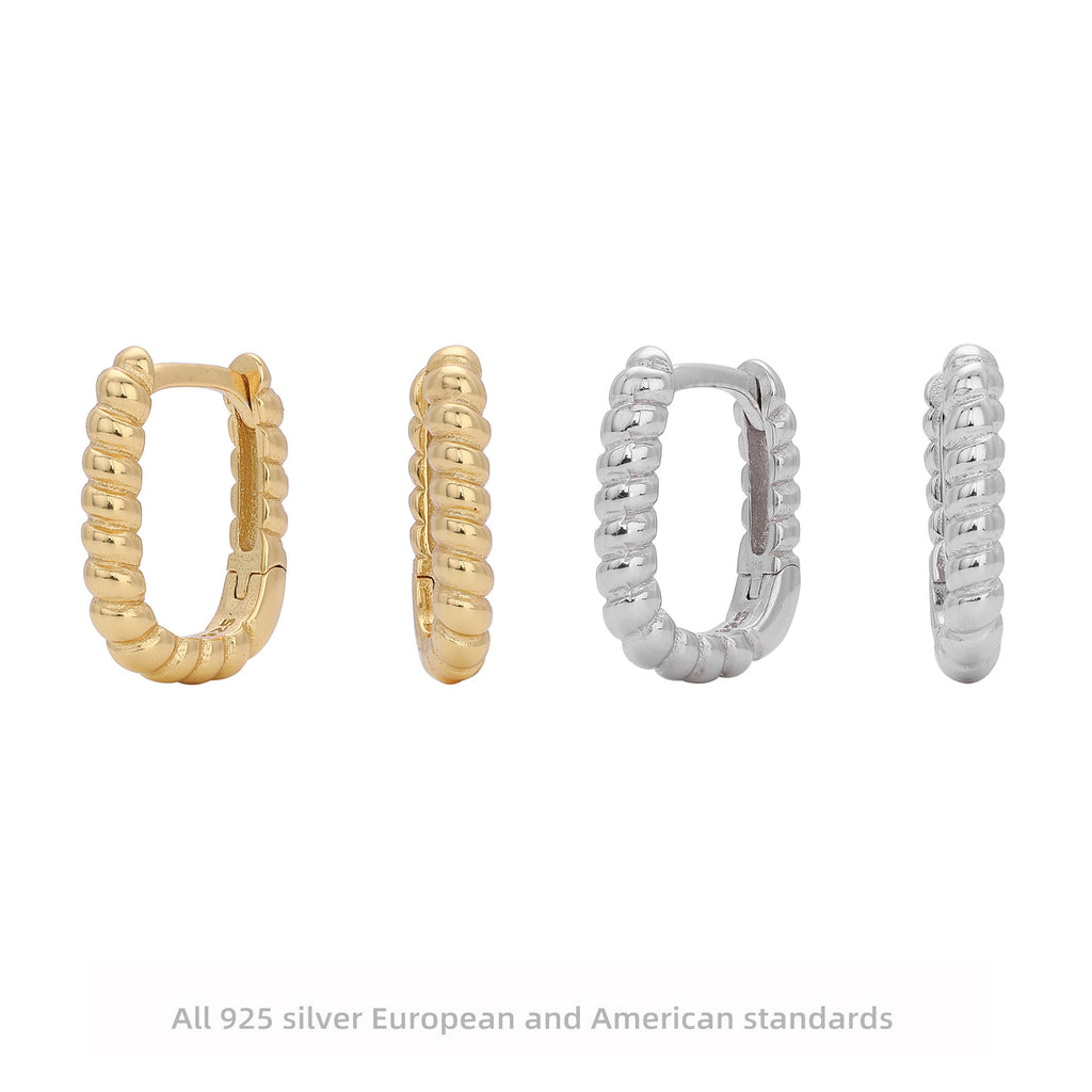 Damen Creolen mit luxuriösem wellenförmigen Design aus hochwertigem 925 Sterling Silber Shop Nory