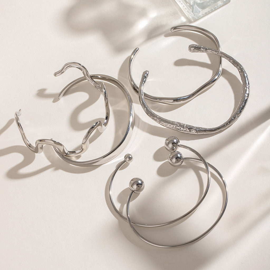 Damen Offenes Armband aus hochwertigem Edelstahl mit hypoallergenen und wasserfesten Eigenschaften Shop Nory