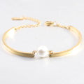 Damen Armreif mit elegantem Perlenakzent und verstellbarem Verschluss Shop Nory
