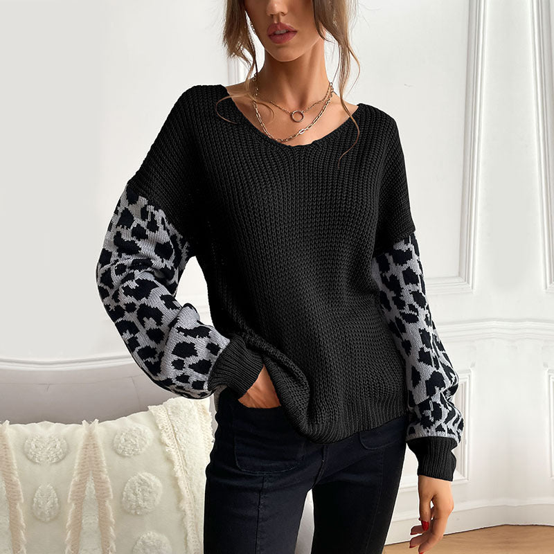 Damen Stylish Rippstrickpullover mit Karomuster Shop Nory