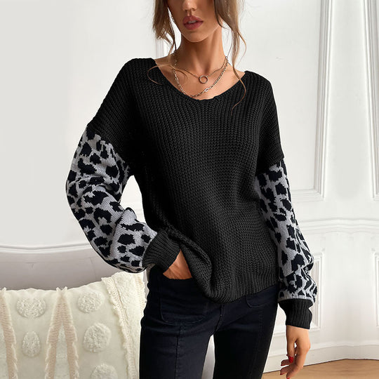 Damen Stylish Rippstrickpullover mit Karomuster Shop Nory