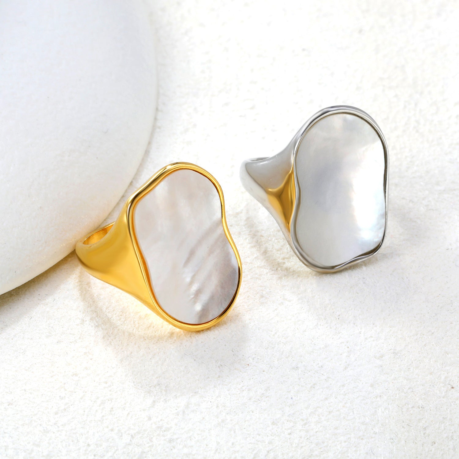 Damen Ring mit elegantem Muschelinlay Shop Nory