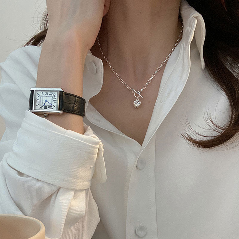 Damen Halskette mit herzförmigem Anhänger und Kettendesign Shop Nory