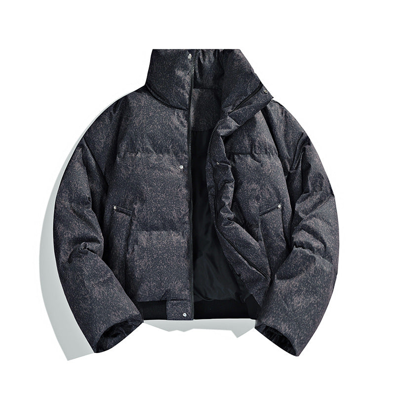 Herren Kurze wattierte Steppjacke mit hohem Stehkragen und matter Strukturoptik Shop Nory