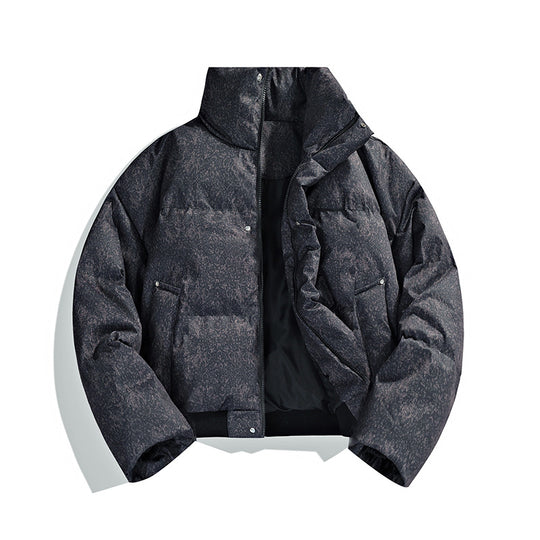 Herren Kurze wattierte Steppjacke mit hohem Stehkragen und matter Strukturoptik Shop Nory