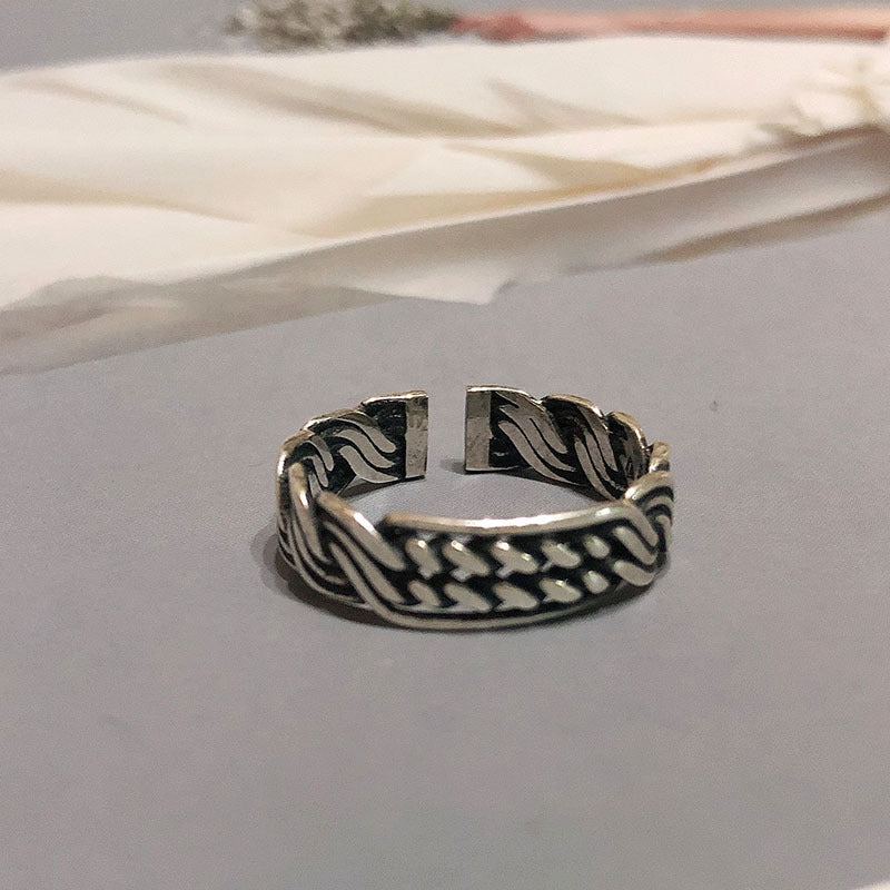 Damen Offener Ring mit kunstvollem Flechtmuster Shop Nory