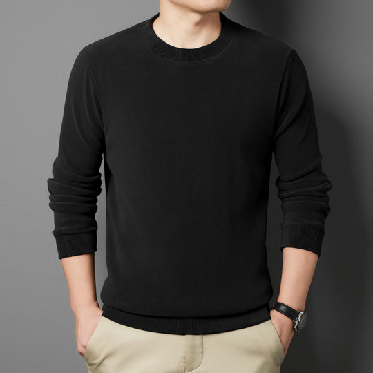 Herren Feiner Rundhals-Pullover aus Baumwollmix mit gerippten Bündchen und schlanker Passform Shop Nory