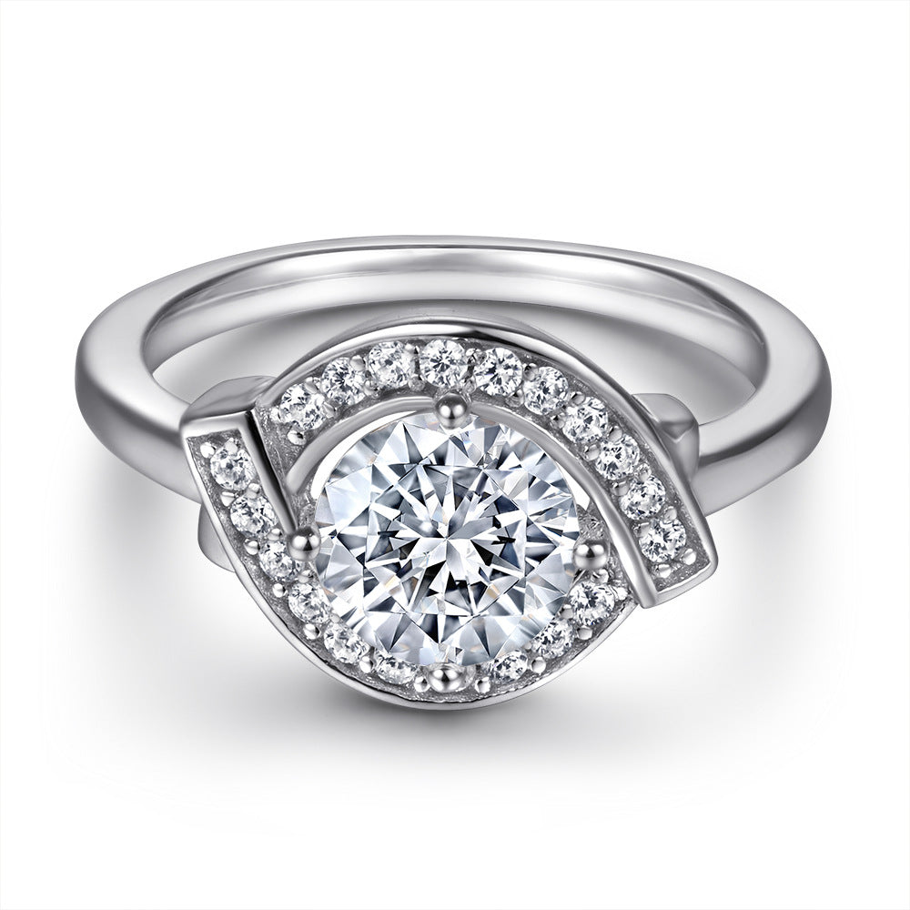 Damen eleganter Verlobungsring mit kunstvollem Designs und funkelnden Zirkonia Shop Nory
