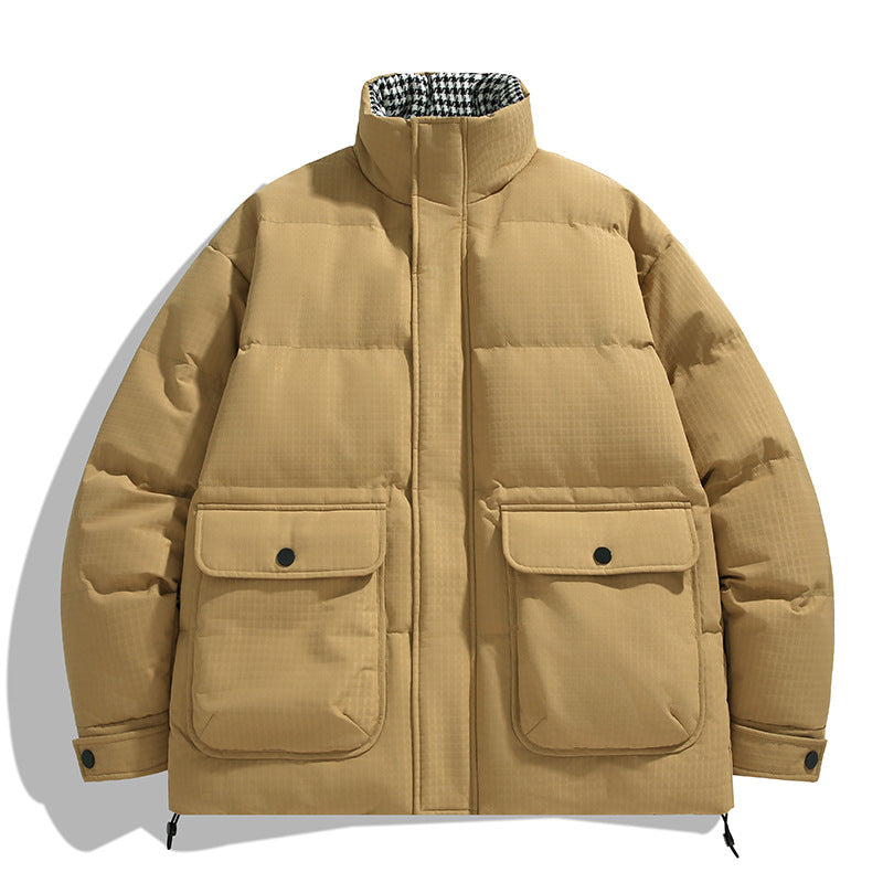 Unisex Wattierte Steppjacke mit großen Pattentaschen, Stehkragen und Ripstop-Struktur Shop Nory