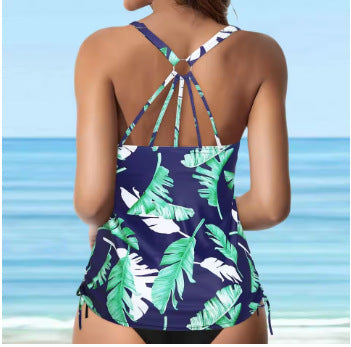 Damen lässiges Tankini-Oberteil mit Schnürung