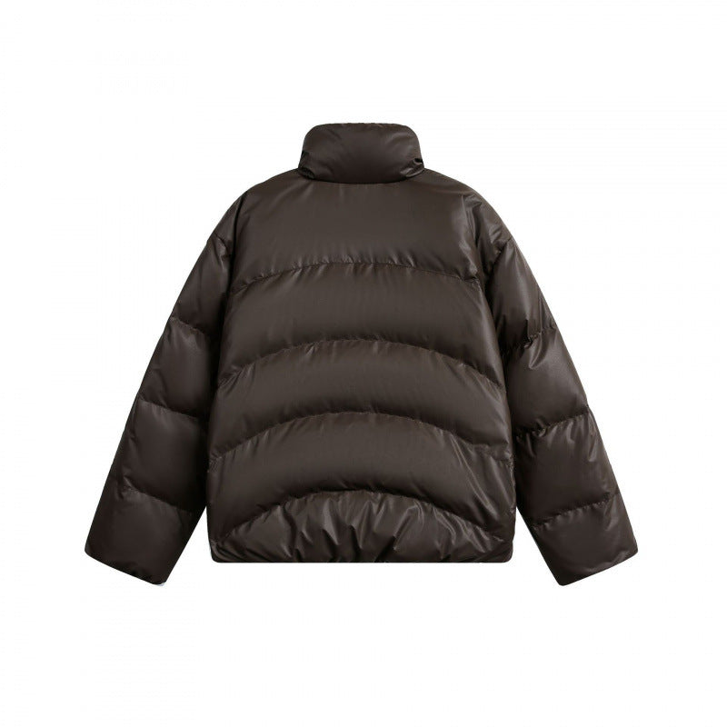 Damen Gekürzte wattierte Boxy‑Jacke mit hohem Stehkragen und Teddyfutter Shop Nory