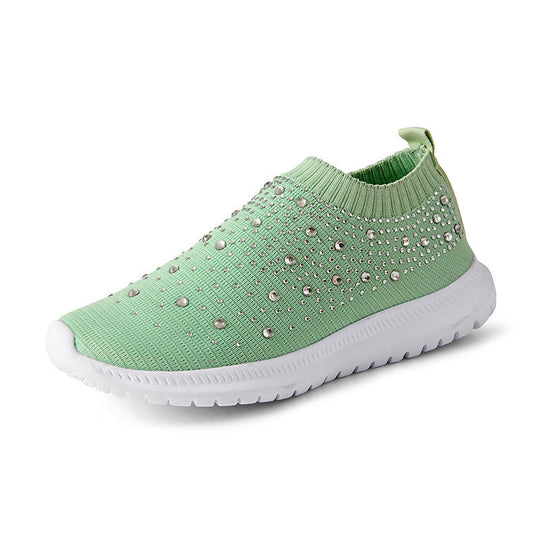 Damen Elastischer Sock-Sneaker mit Strass‑Nieten, atmungsaktivem Strickschaft und dämpfender Komfortsohle Shop Nory