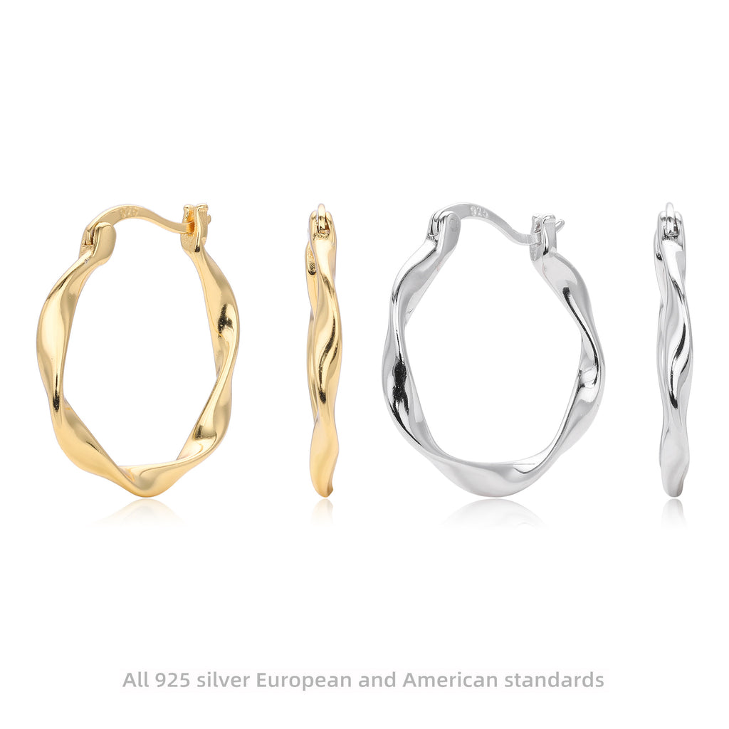 Damen Ohrhänger mit stilvollem, geschwungenem Design aus hochwertigem 925 Sterling Silber Shop Nory