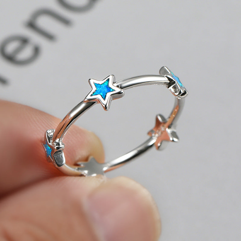 Damen Ring mit funkelnden Sternen aus hochwertigem Edelstahl Shop Nory