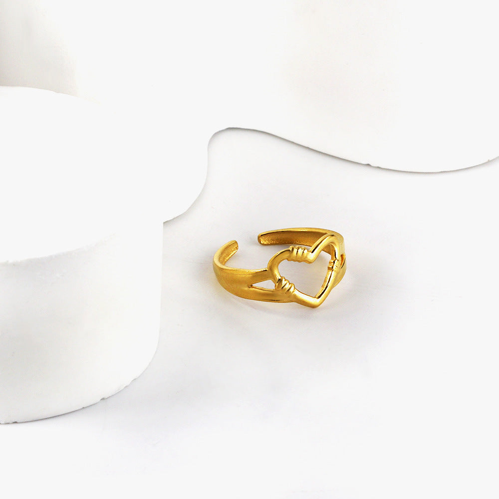 Damen Ring mit romantischem Herz-Design Shop Nory