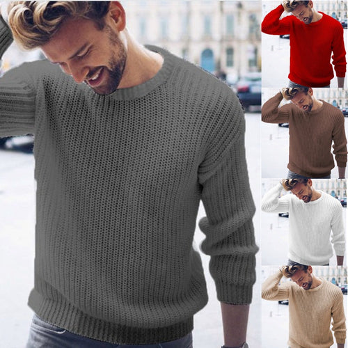 Herren Grobstrickpullover mit modernem Rippenmuster und lässigem Schnitt