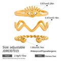 Damen Offenes Ring-Set aus hypoallergenem Edelstahl mit einzigartigem Design Shop Nory