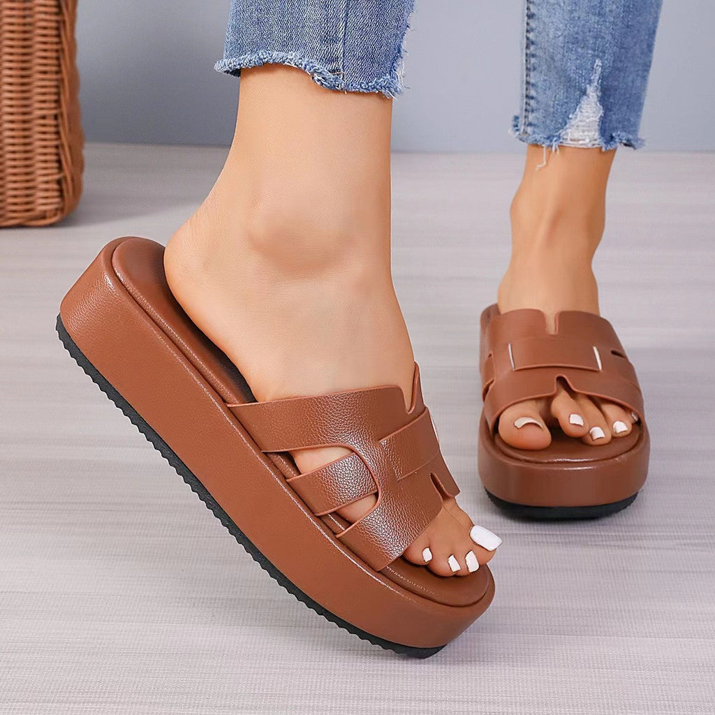 Damen Komfortable Falt-Sandalen mit breitem Riemen und ergonomischer Sohle