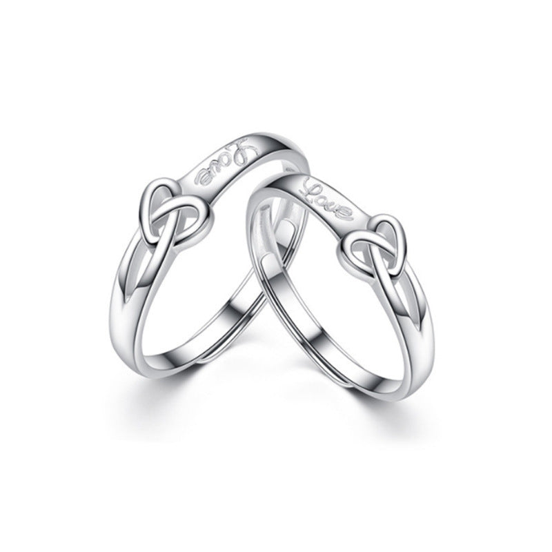 Damenring mit Herz-Knoten-Design und eingravierten Liebesbotschaften Shop Nory