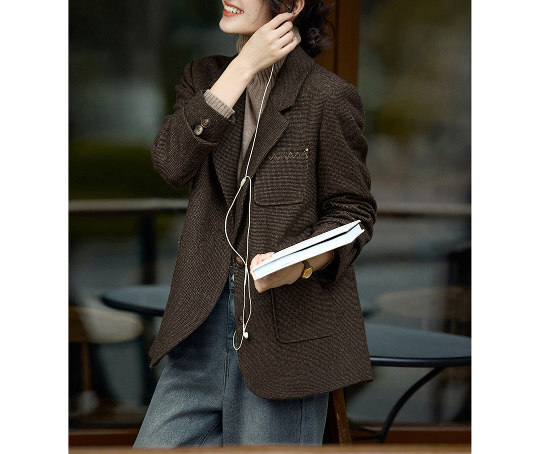 Damen Modern geschnittener Blazer mit strukturiertem Stoff Shop Nory