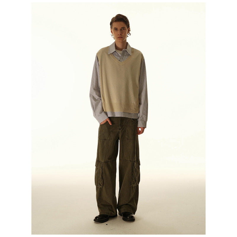 Damen Baggy-Cargo-Hose mit hoher Leibhöhe, großen Klappentaschen und verstärkten Nahtpaneelen Shop Nory