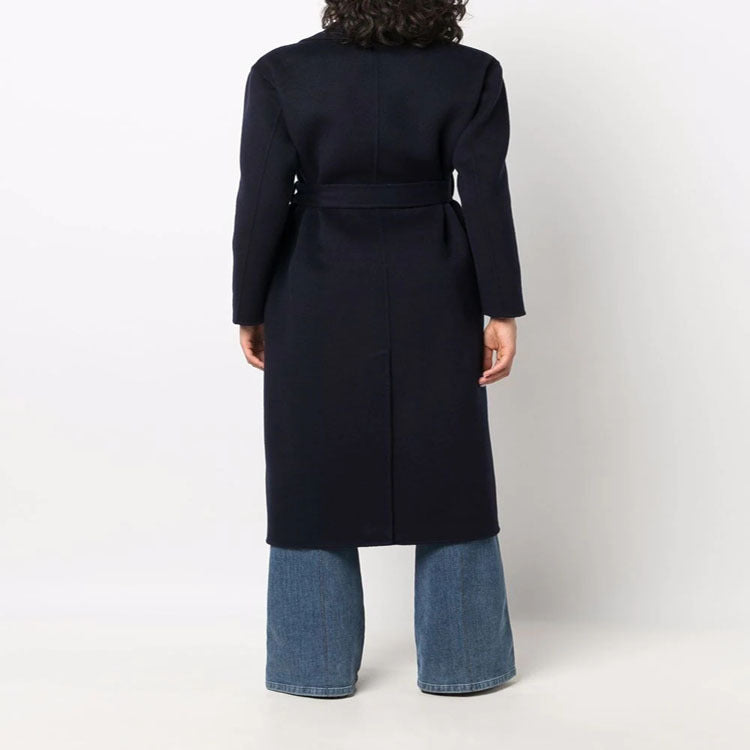 Damen Midi-Wickelmantel aus Woll-Kaschmirmix mit Schalkragen und Bindegürtel Shop Nory