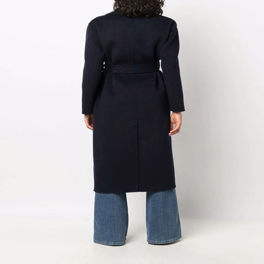 Damen Midi-Wickelmantel aus Woll-Kaschmirmix mit Schalkragen und Bindegürtel Shop Nory