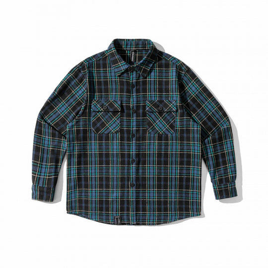 Unisex Kariertes Overshirt im Boxy-Workwear-Stil mit aufgesetzten Pattentaschen und Hemdkragen Shop Nory