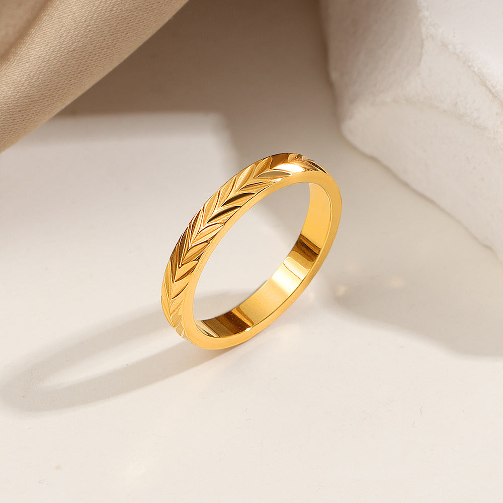 Damen Ringband mit strukturiertem Blattdesign Shop Nory