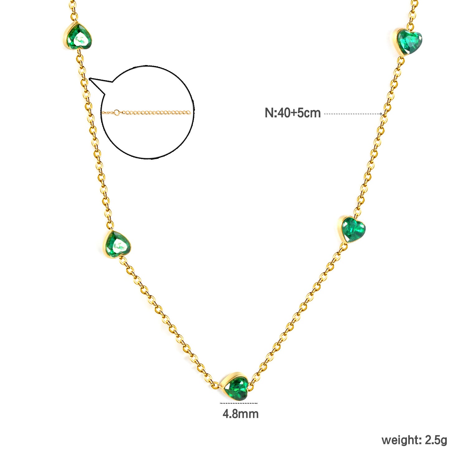 Damen Halskette mit funkelnden herzfömigen Akzenten und hochwertiger Goldbeschichtung Shop Nory