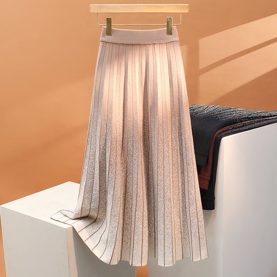 Damen Plissierter Maxirock mit elegantem Farbverlauf Shop Nory