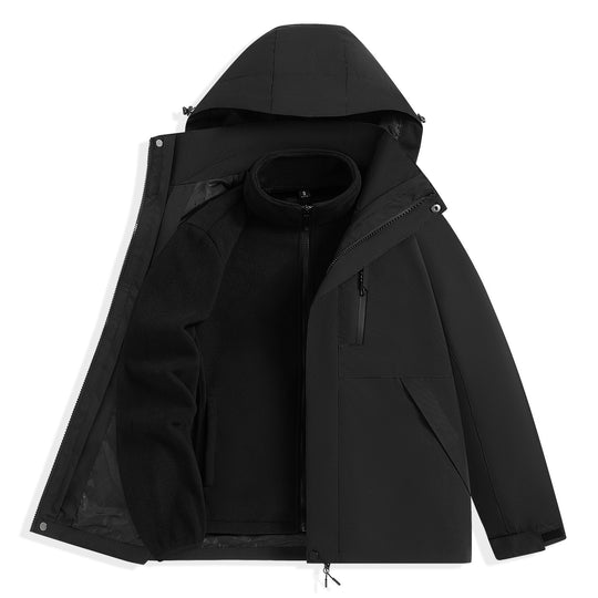 Herren zweilagiger Outdoorparka mit herausnehmbarer Fleece-Innenjacke und Kapuze Shop Nory